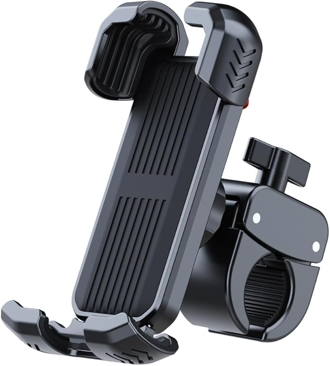 Bicycle Phone Holder,Bike Cell Phone Holder for iPhone 16 15 14 13, Galaxy S24 S23 & 4.5-7" SmartPhone,360° Rotatable Handlebar Phone Mount for Scooter ATV Road Mountain Bike Golf Car Navigation