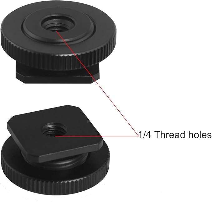 1 Set Hot Cold Shoe Bracket Holder Extension Flash Head Phone Holder 5/8 Male to 1/4 Female Single Tier 1/4 Male Adapter Screw Aluminium Alloy SLR Camera Universal for Lights Travel Tripods