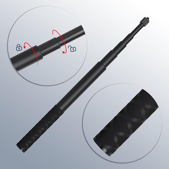 Handheld Invisible Selfie Stick Tripod 360° Rotating 11-45 in Compatible for Insta360 X3/ONE X2/RS/R/GO 3S Invisible Camera Stick Extendable Pole Aluminum Anti Shake Bracket Accessories