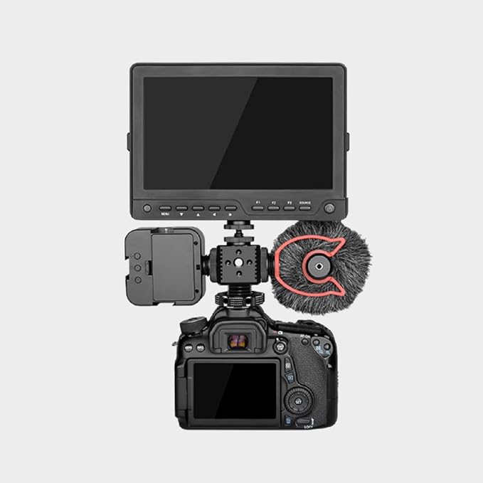 EaxanPic Triple Cold Shoe Mount Bracket, Camera Hot Shoe Mount Adapter with 1/4" Screw Holes for Flash Light Monitor Video Mic Compatible with Canon Nikon Camera Camcorder
