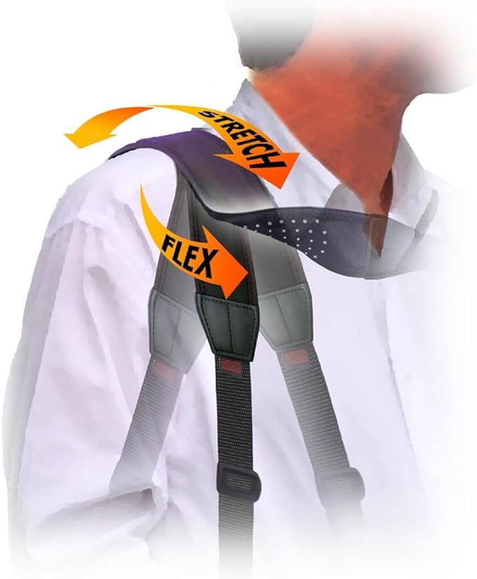 OP/TECH USA SOS Curve Padded Strap – Adjustable, Comfortable Replacement for Bags, Cameras, or Laptops – Ideal for Travel or Daily Use – Black - Made in USA