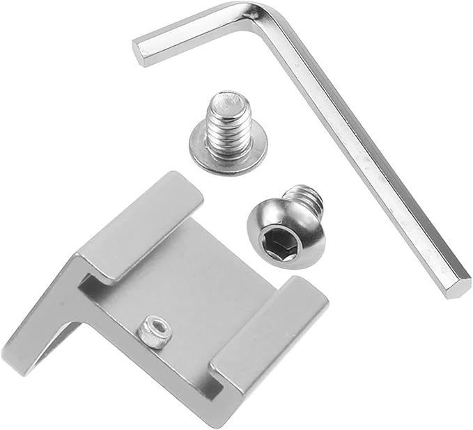 Cold Shoe Mount Adapter 90 Degree for Camera Attach Side Cage Quick Release L Bracket Plate Handle 1/4" Screws