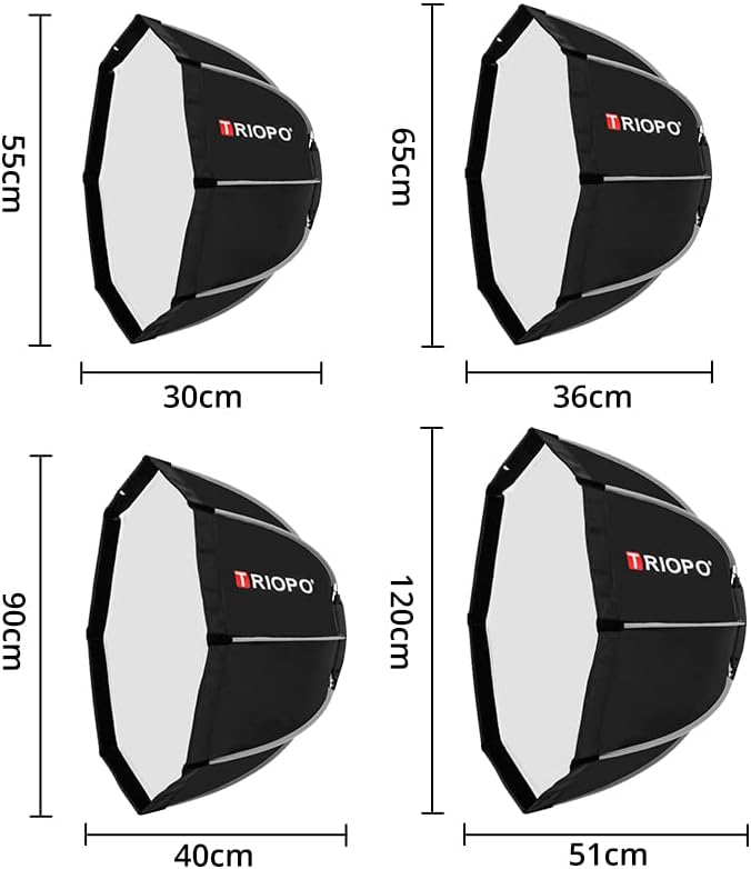 AMBITFUL 35.4inch / 90 cm Portable Octagon Umbrella Softbox, Quick Installation Softbox with Honeycomb Grid for Studio Strobe Outdoor Photography, Bowens Mount Compatible