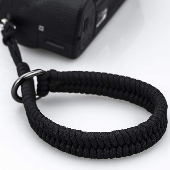 Camera Wrist Strap for DSLR Mirrorless Camera, Quick Release Camera Hand Strap with Safer Connector（Black）