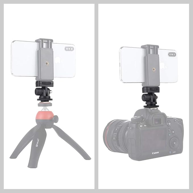 2 Pack Field Monitor Holder Quick Release Universal 1/4'' Screw Hot Shoe Mount Flash Bracket Cold Shoe Tilt 180 Degree Adjustable for Fill Light Video Shooting Tripod PTZ Live Microphone