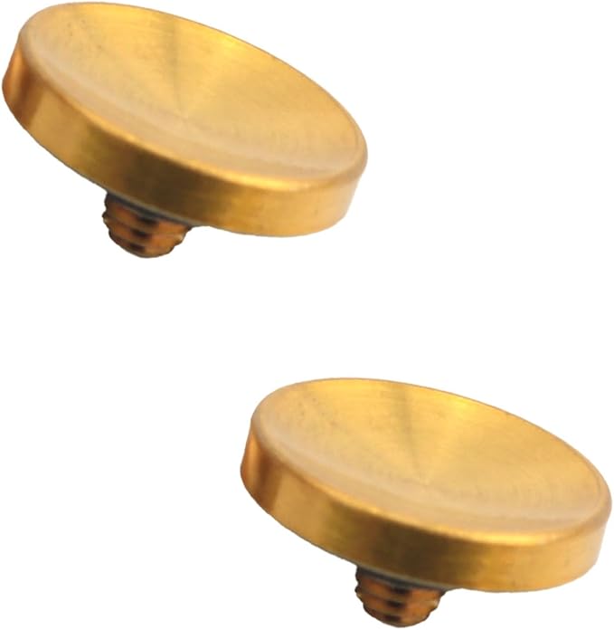 2PCS Gold Concave Camera Shutter Buttons 0.43 inch Diameter Gold Pure Copper Plated Buttons for Mechanical Shutter Release Cable Connection to Camera