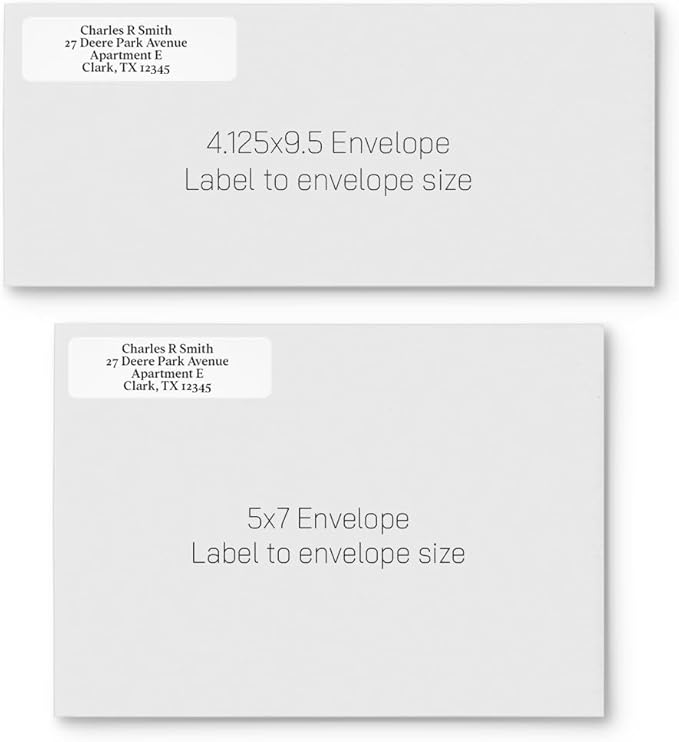 300 Personalized Address Labels - Glossy White Return Address Label 2.5" x 0.75'', Stylish Fonts for Envelopes & Packages, Customizable Labels for Home or Office Use