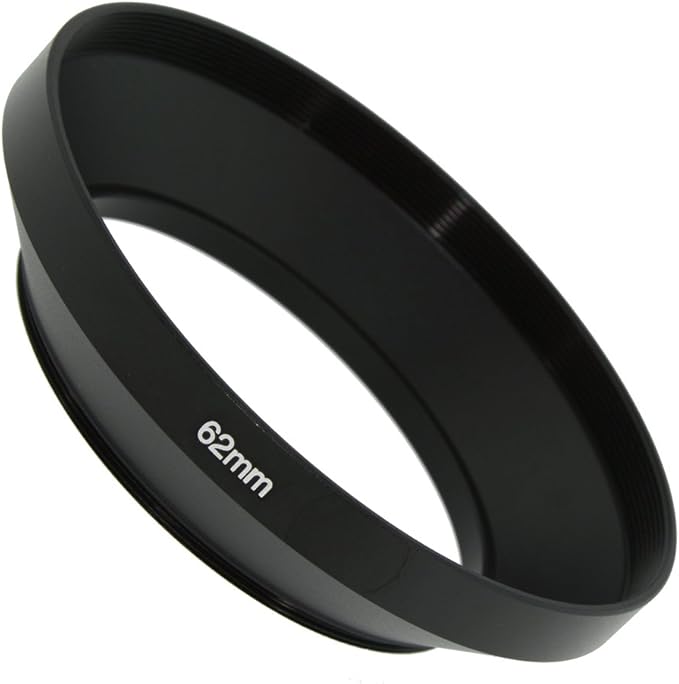 SIOTI 62mm Lens Hood, Oxidation Matte Anti Reflective Treatment, Aluminum Alloy, with 1 * 77mm Lens Cap, Compatible with Sony/Canon/Nikon/Fuji etc >16mm Camera Lens