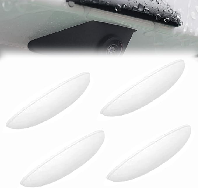 Rear View Backup Camera Cover, Car Rear Camera Rain Cover, Backup Camera Cover for Rain Car, Anti-Rain Reversing Cameras Protection, Universal Abs Rain Shield for Most Cars (White*4pcs)