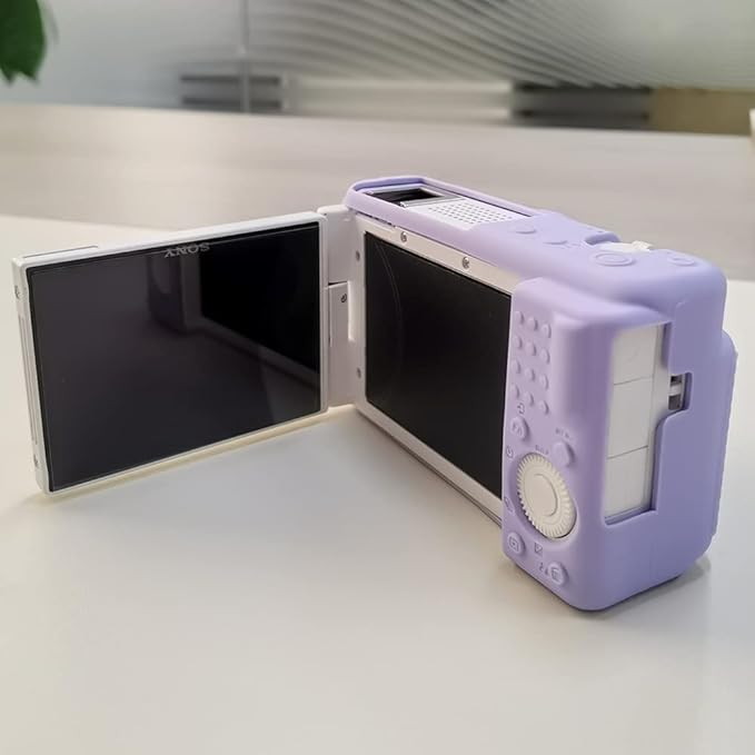 Pocoukate Case for Sony ZV-1F, ZV-1 II/ZV-1M2 Vlog Camera, ZV1F Camera Silicone Cover, Anti-Scratch Slim Fit Soft with ZV1 F Screen Protector- Lilac Colour Skin