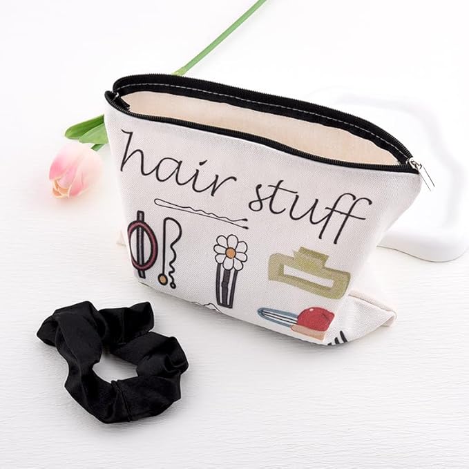 Cosmetic Bag for Hair Accessories Organizer Pouch Birthday Holiday Christmas Gift for Hairstylist Women Toiletry Makeup Bag for Hair Stuff Pouch Travel Bags for Hairdresser Salon Bags for Hair Product