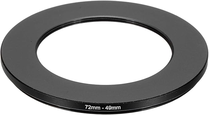 PATIKIL Step Down Ring Adapter 72mm to 49mm, Filter Step-Down Rings Camera Lens Filters Metal Ring Digital for ND IR DSLR Lenses, Black