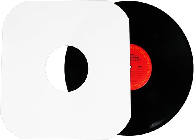 (100) Archival Quality Acid-Free Heavyweight Paper Inner Sleeves with Hole for 12" Vinyl Records - Durable 20# Paper - Easy Record Insertion - #12IW