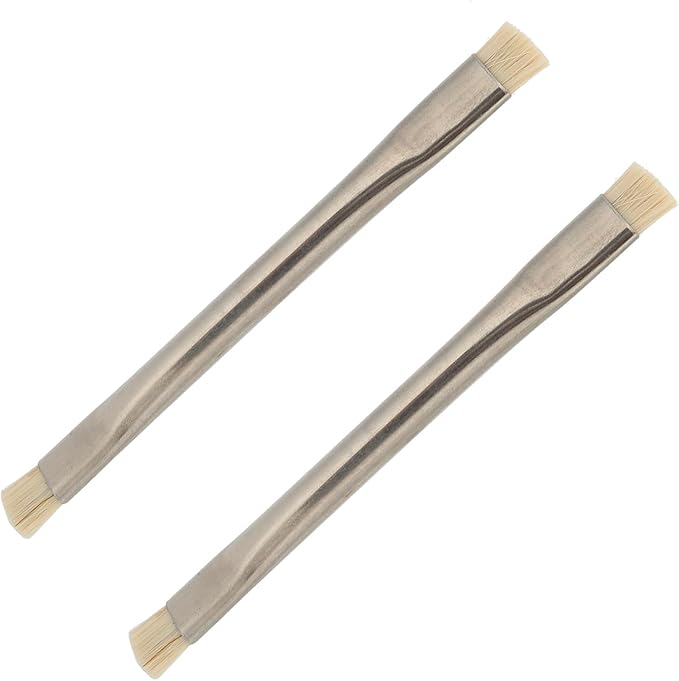 Anti Static Brush Kit for Electronic, 2Pcs ESD Brush, Multifunctional PCB Cleaner, Electronic Cleaning Brush with Metal Handle for Mobile Phone Parts, Computer Fans