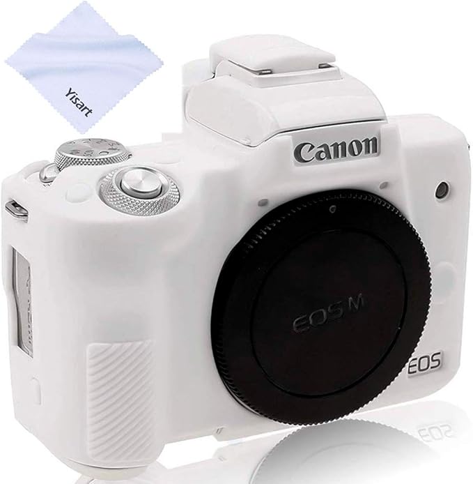 Yisau Case for Canon EOS M50/M50 Mark II, Soft Silicone Skin Housing Protective Cover Compatible With Canon Kiss M Camera Body (White)