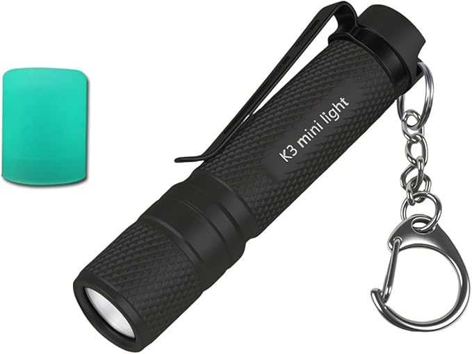 K3 Mini Keychain Flashlight AAA Small Keychain Light Bright 150 Lumens with Diffuser Clip,Multipurpose Pocket Light as Candle Hat Lamp Camp Lantern for Everyday EDC Dog Walking Hiking Camping