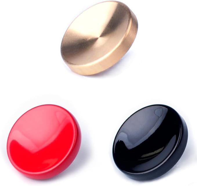VKO Metal Soft Shutter Release Button,Delicate Camera Shutter Button Black Red Golden 11mm Concave Surface(3 Pack)