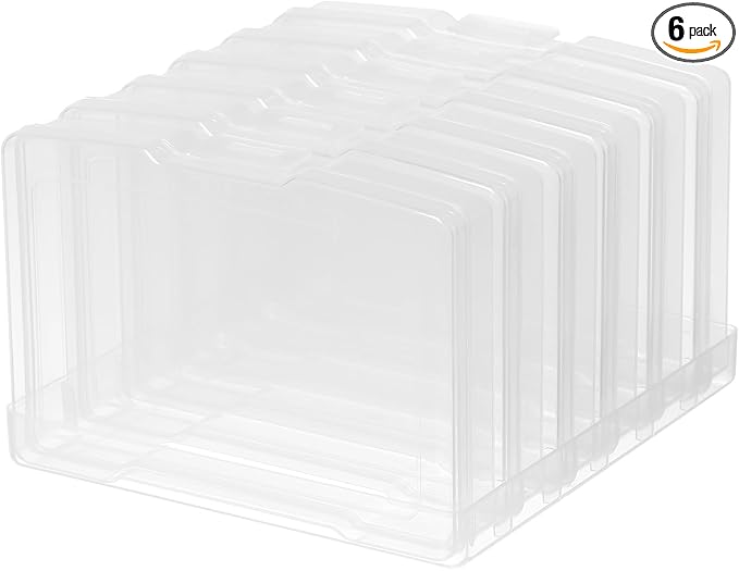 novelinks Transparent 4" x 6" Photo Storage Boxes, 6 Inner Photo Organizer Cases with Tray, Picture Storage Containers for 4x6 Prints, Craft & Memory Card Sorting Box (Clear 1Pack)