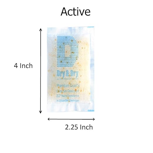 Dry & Dry Orange Indicating Silica Gel Packets Desiccant - Food Safe Silica Gel Desiccant Packs, Silica Packets - White - 20 Gram (15 Packets)