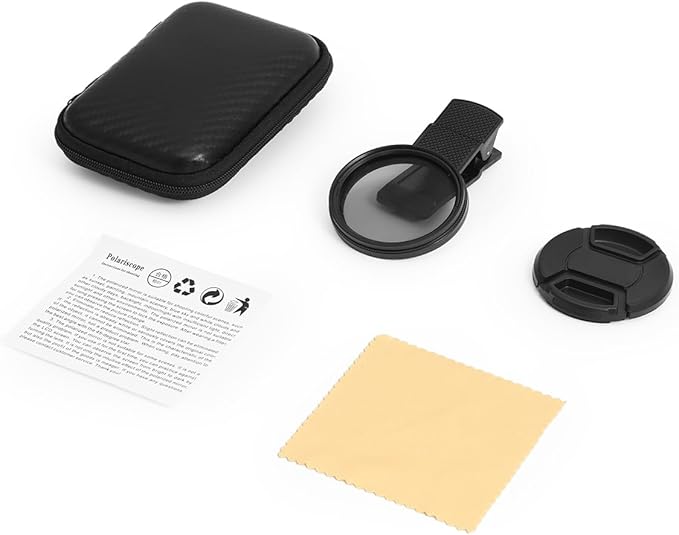 AMIR 52MM Clip-on CPL Phone Camera Lens Filter, Circular Polarizer Filter, Phone Lens Filter Kit Compatible with iPhone 17 16 15 14 13 12, Google Pixel and Other Android Smart Phones