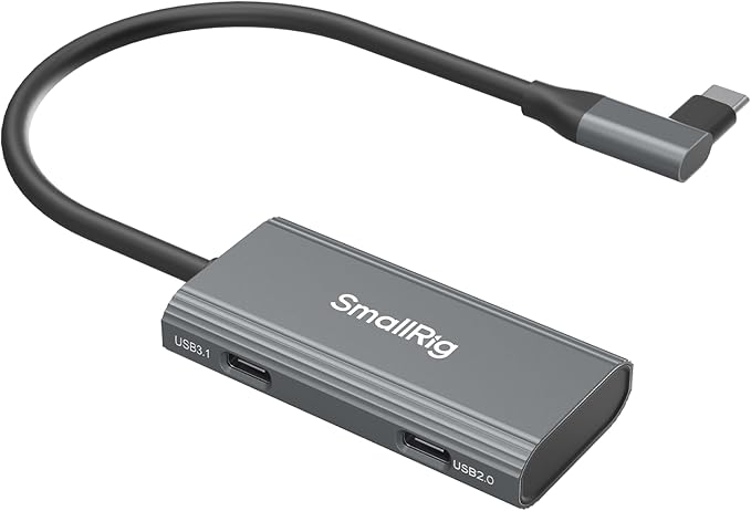 SmallRig 4-in-1 USB-C Hub with a Cold Shoe Mount for Phone/Camera Cage, PD 100W / USB-C 3.1/2.0 with Audio Adapter x 2, for Professional Mobile Shooting - 4598