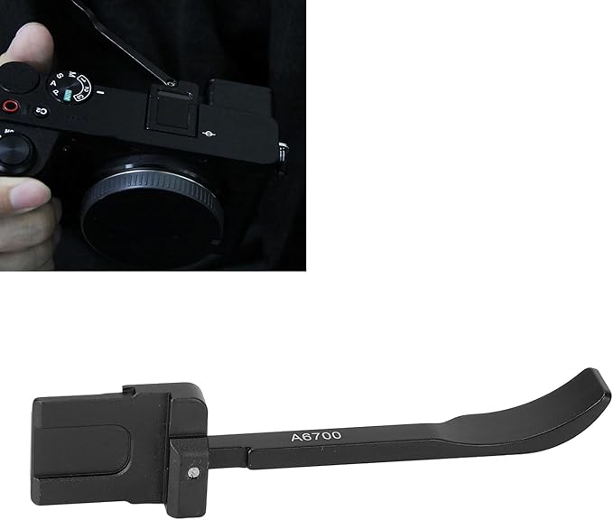Thumb Up Grip for A6700 Cameras, Metal Thumb Up Rest Hand Grip, Hot Shoe Thumb Grip, for Stable and Hand Hold (Black)
