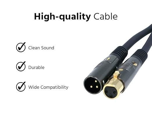 Monoprice XLR Male to XLR Female Cable - 15 Feet - Black, 16AWG, Gold Plated, Microphone & Interconnect - Stage Right Series