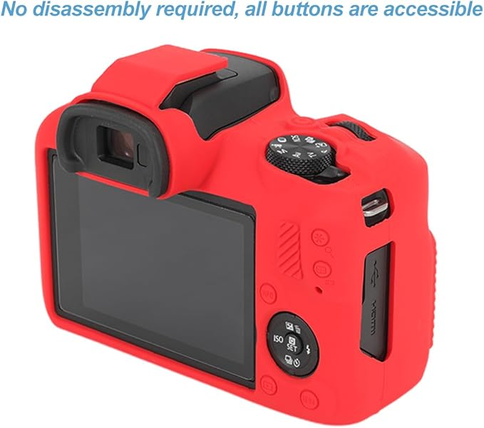 Pocoukate Case for Canon EOS R100 Camera, Soft Silicone Protective Cover Skin with EOS R100 Screen Protector Accessories for Canon EOS R100 Mirrorless Camera Silicone Case - Red