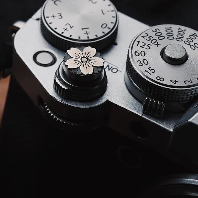 Shutter Button, Handmade, Aluminium Alloy, Shutter Release Button Compatible with Fujifilm Camera, Release Button Replacement (Metal-Flower)