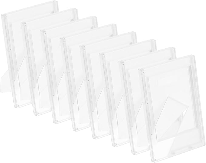 uxcell 8 Pcs Mini Picture Frames 2.4 x 3.6 Inch Rectangle Small Picture Photo Frame Holder for Tabletop Display Photos Paintings Landscape Posters Artwork, Frosted Clear
