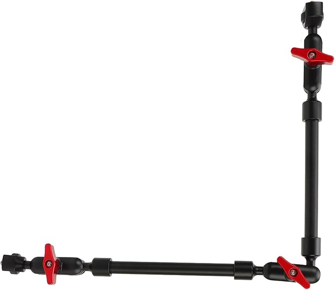 Yunseity Articulating Magic Arm 22 Inch, 360° Adjustable Magic Arm Super Clamp with 180° Ballhead, Magic Arm Camera Mount 1/4 Screw Double Ball Head Adapter for LED Light, Mic, Monitor