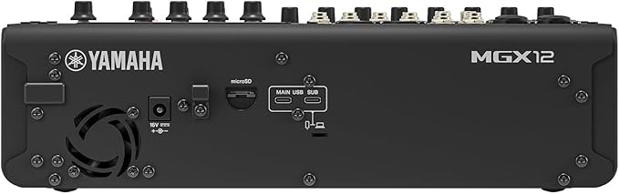 Yamaha MGX12 18ch Digital Mixing Console, Dual USB-C Audio Interface, Includes Cubase Al, WaveLab Cast LE, Basic FX Suite and Steinberg Plus Software Bundle, Black MGX12 B