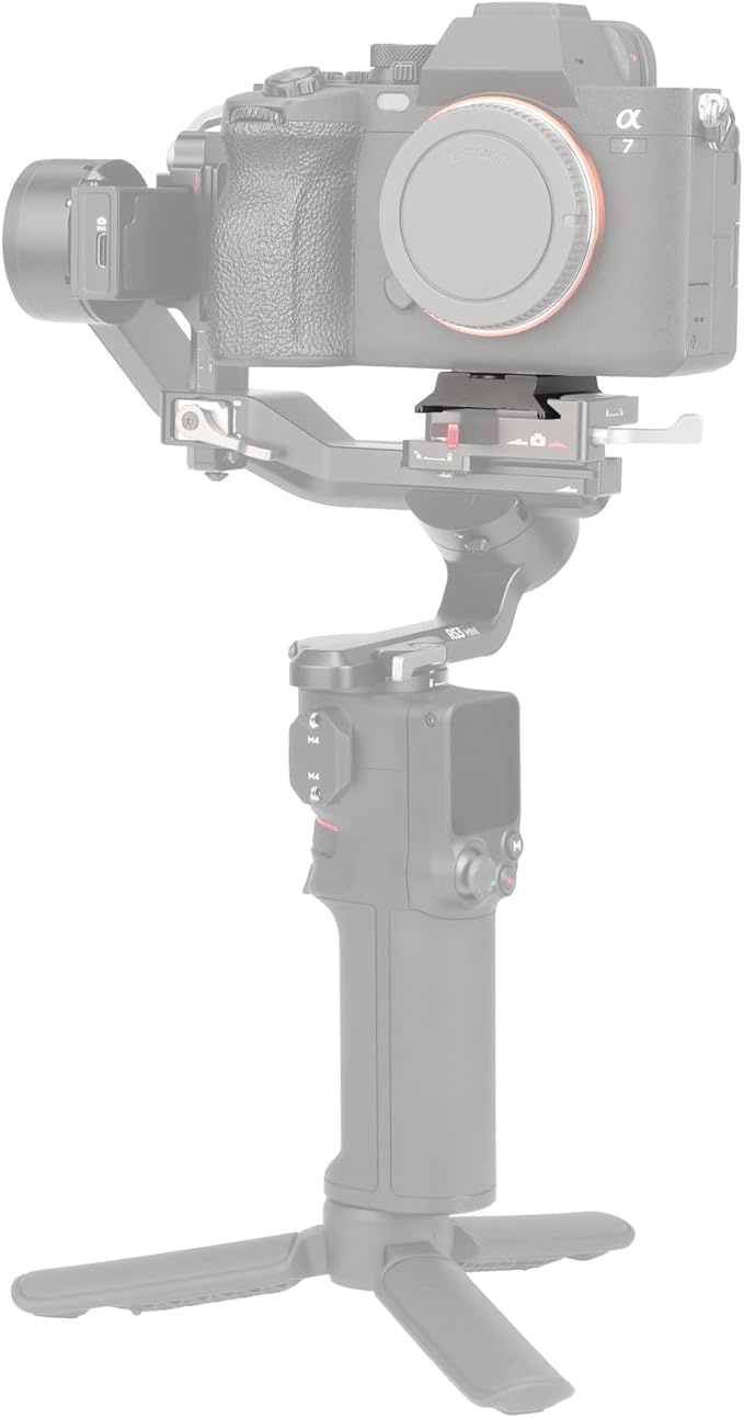 FocusFoto 3-in-1 Upper Quick Release Base plate for DJI Ronin RS2 RSC2 RS 3 Mini RS3 Pro RS 4 Pro Gimbal Stabilizer, for Manfrotto 501PL Head Quick Release Plate, for Arca Swiss Camera Tripod Ballhead