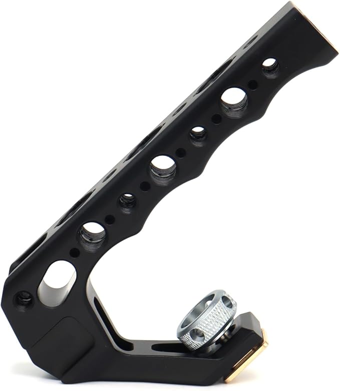 SZJELEN Universal Top Handle with 3/8" Screw Locating Pins for DSLR Camera Cage, with 3 Cold Shoe Adapters to Mount DSLR Camera with Microphone/LED Light/Monitor (Black with 3/8" Screw)