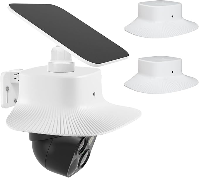 2PCS Rain Cover Compatible with Eufy Security SoloCam S340, Security Camera Protection Cover Weatherproof Sun Shade Rain Shield, Protective Weather Shield for Outdoor Use Easy to Install, White