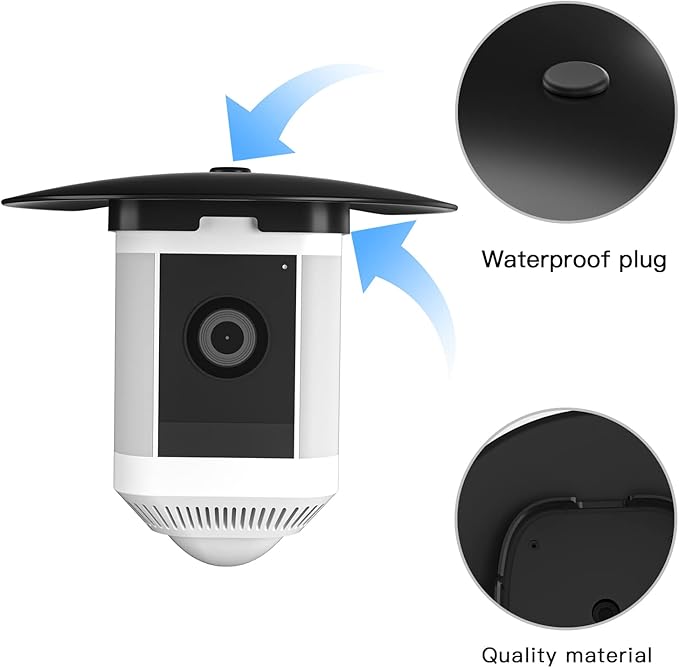 HOLACA Sun Rain Shade Camera Cover for Spotlight Camera Plus, Camera Shield Protective Case for Resistant UV, Easy to Install(Black)