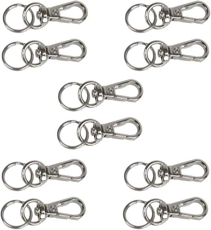 Foto&Tech Small Quick Release Adapter Clip for Camera with Round Lugs for Camera Strap, 33lb Breaking Force (5 Set, Silver)