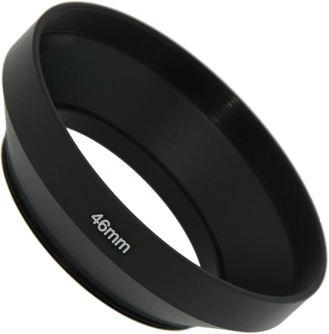 SIOTI 46mm Lens Hood, Oxidation Matte Anti Reflective Treatment, Aluminum Alloy, with 1 * 58mm Lens Cap, Compatible with Sony/Canon/Nikon/Fuji etc >16mm Camera Lens