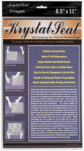 Creative Mark Krystal Seal ATC Art and Photo Bags - Archival Polyethylene Sealing Bags for Paintings, Artwork and Photo Storage - 8.5 x 11- Pack of 25