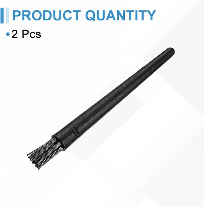 HARFINGTON 2pcs Antistatic Brush 18x9mm Portable PP Handle Nylon Anti Static Cleaning ESD Brushes for Electronics Computer Keyboard, Black
