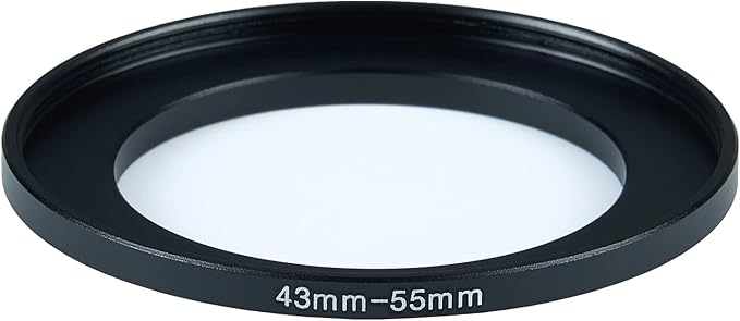 43mm to 55mm Step-Up Ring Filter Adapter for All Brands UV ND CPL Metal Ring Step-Up Rings Adapter Filter (43mm-55mm)