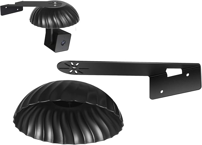 Wall Mount for WYZE Cam Pan V3, Outdoor Corner Mount Kit with Weatherproof Cover, Durable Housing for Outside Use – Black (Camera Not Included)