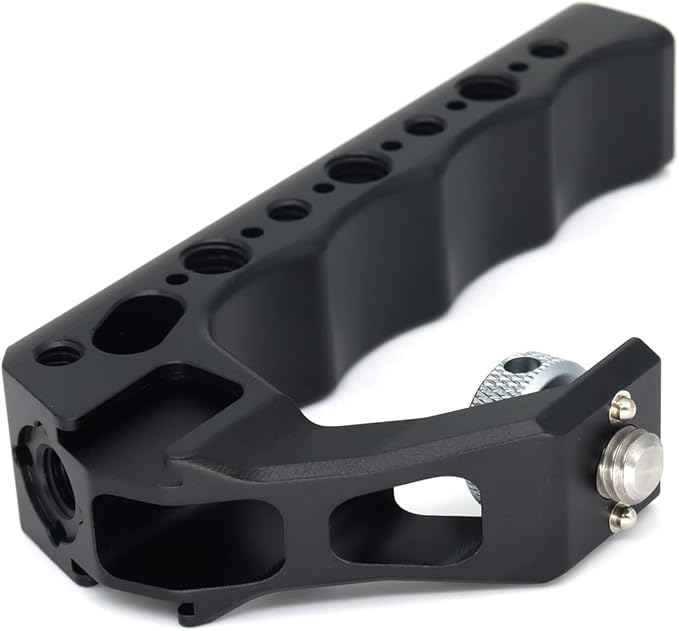 SZJELEN Universal Top Handle with 3/8" Screw Locating Pins for DSLR Camera Cage, with 3 Cold Shoe Adapters to Mount DSLR Camera with Microphone/LED Light/Monitor (Black with 3/8" Screw)