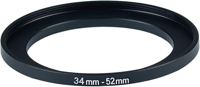 34mm to 52mm Step up Ring Filter Adapter Metal Ring Step up Rings Adapter Filter Compatible with All 52mm UV,CPL,ND,Lens Hood,Threaded Lens ect (34mm to 52mm)