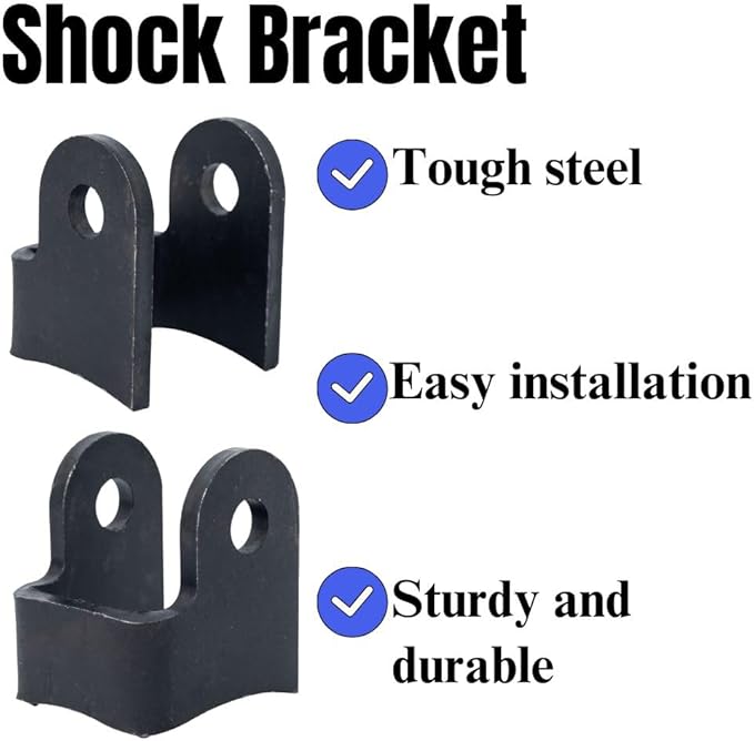 2 Pcs Shock Bracket, Heavy-Duty Shock Absorber, Black Curved Design for Off-Road Trailers (Vertical shock mounts)