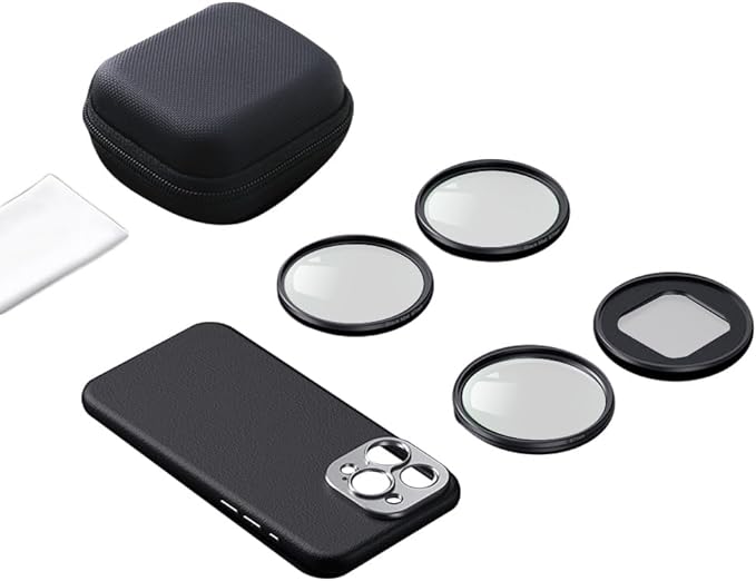 Andoer 67mm Phone Lens Filter Kit Including CPL Filter + Astral Filter + Black Mist Filter + 67mm Magnetic Adapter Ring + Phone Case Replacement for iPhone 15 Pro