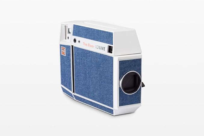 Lomography Lomo'Instant Square Glass Camera, Dual-Format Instant Camera, Glass Lens, Blues Edition, with Mini Back and Lens Attachments
