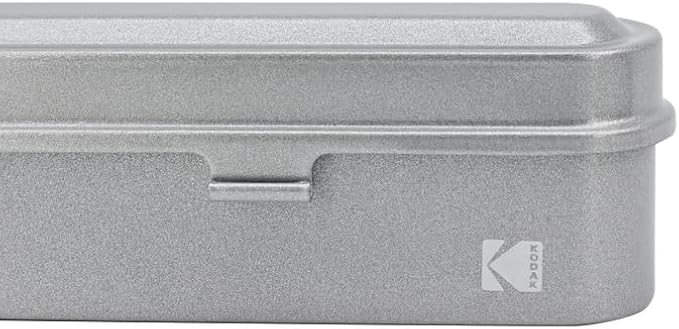 KODAK Film Case - for 5 Rolls of 35mm Films - Compact, Retro Steel Case to Sort and Safeguard Film Rolls (Film is not Included) (Silver)