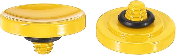 PATIKIL Camera Shutter Button, 2 Pack Soft Shutter Release Button Pure Copper Camera Button Concave Suitable for Nikon for Fujifilm for Leica DSLR/SLR Camera, Yellow