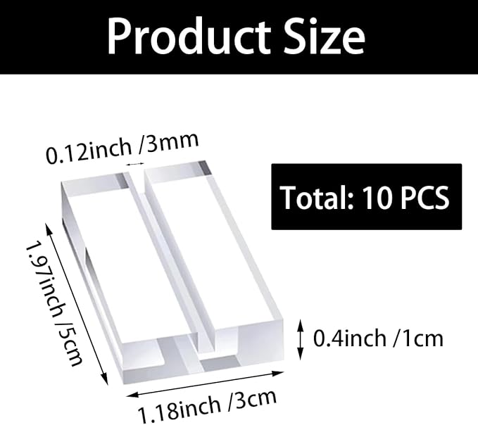 14 Pcs Acrylic Sign Holders, Clear Card Display Stands, Wedding Place Card Holders Table Number Stands for Photos Office Menu Meeting(2 x 1.2 x 0.4in)